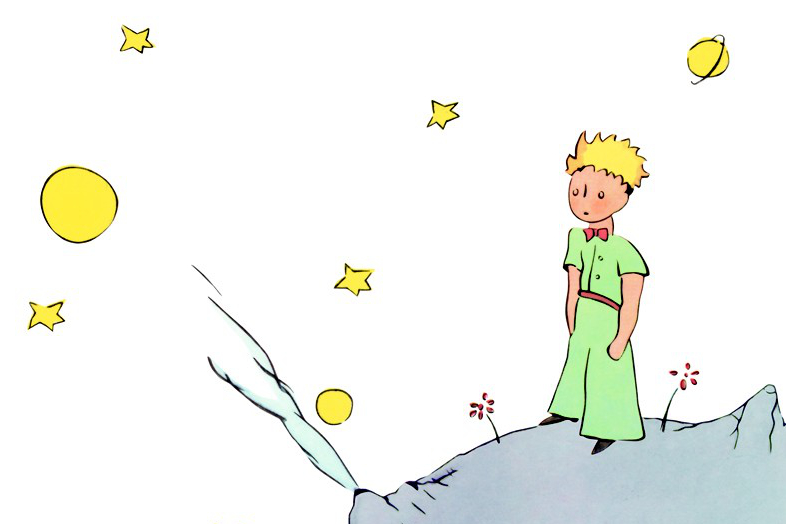Couverture du Petit Prince, dessinée par Antoine de Saint-Exupéry. Le Petit Prince, conte poétique et philosophique sous l'apparence d'un conte pour enfants, est publié le 6 avril 1943 à New York simultanément à sa traduction anglaise.